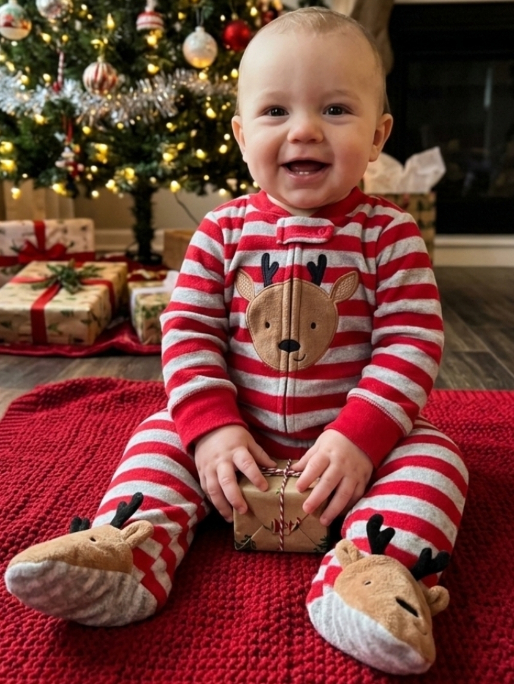 Striped Reindeer Footed Sleeper